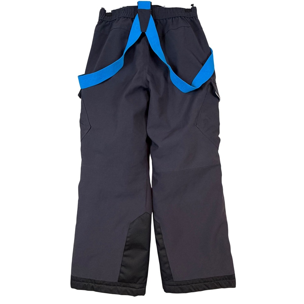 Gerry Kids Snow Pants Gray Blue Suspenders Insulated Winter Ski Trousers M 10/12